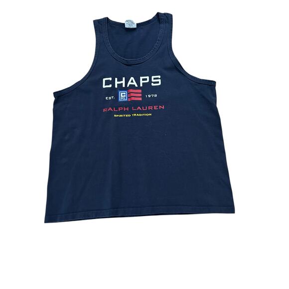 Vintage 90s Chaps Ralph Lauren Muscle Tee Tank Top USA / Men’s Large - - Picture 1 of 4